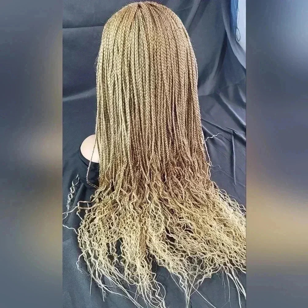 Braided Wig: African-Inspired, feeding cornrows blond Human-Synthetic NWT - Picture 7 of 17